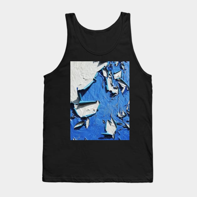 Blue-White Abstract Tank Top by AlexaZari